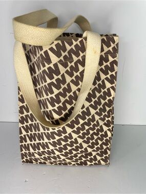 Vintage Weight Watchers Canvas Lunch Tote Bag Tan Brown Logo